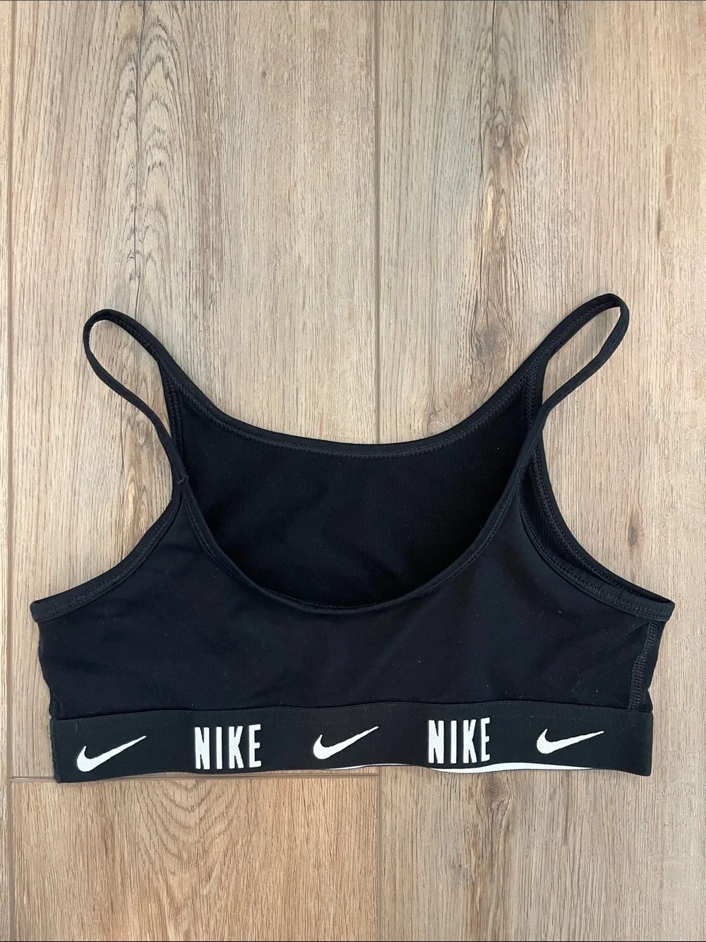 Nike Black Sports Bra with White Logo Band
